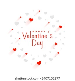 cute valentines day event background with love heart design vector