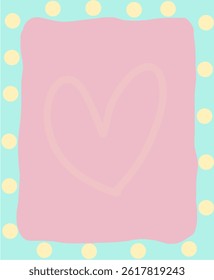 Cute Valentine's Day Greeting Card with Polka Dots and Hearts