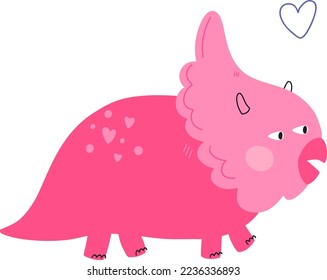 Cute Valentines Day illustration dinosaur. Valentines art for posters, greeting cards, flyers, labels, banners, invitations.