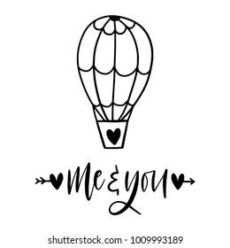 Cute Valentine's day lettering composition. Lovely and simple design.