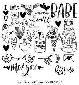 Cute Valentine's day lettering composition. Lovely and simple design.
