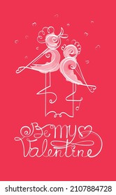 La postal del día de San Valentín es mi elegante y encantadora tarjeta de saludo caligrafía frase de la película romántica 14 de febrero con letras rojas