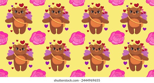 Lindo día de San Valentín sin patrón. Ilustraciones vectoriales para el día de san valentín, pegatinas, tarjetas de felicitación