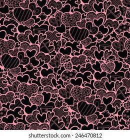 Cute valentine's day seamless pattern with hearts