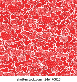 Cute valentine's day seamless pattern with hearts