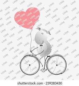 Cute Valentine's day sheep. 