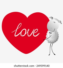 Cute Valentine's day sheep.