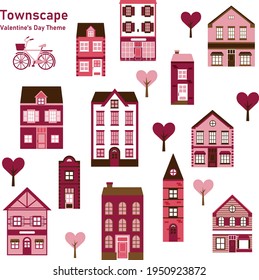 Cute Valentine's Day Themed Townscape	