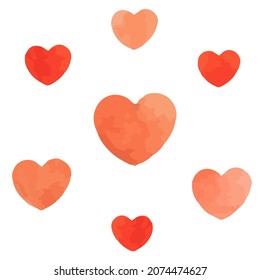 cute Valentine's Day vector vintage illustration with hearts (isolated elements). Be my Valentine post card. Good for invitations, print, gift wrapping paper, packaging.