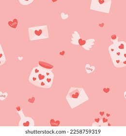 Cute Valentines elements seamless pattern