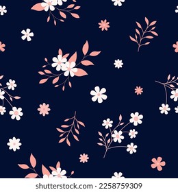 Cute Valentines floral seamless pattern