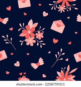 Cute Valentines Cute Valentines floral seamless patternpattern