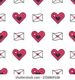 Cute valentines seamless pattern background. Perfect for valentines day, gift wrapping or textile projects. 