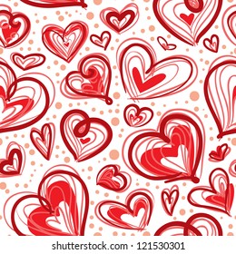 Cute valentine's seamless pattern with hearts