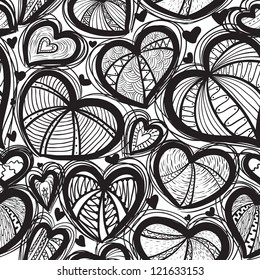 Cute valentine's seamless pattern with hearts