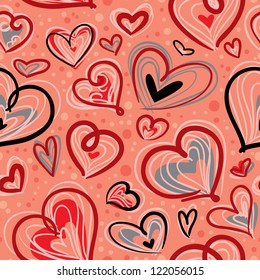Cute valentine's seamless pattern with hearts