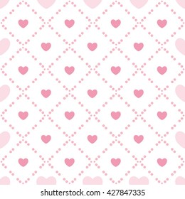 Cute valentine's seamless pattern with hearts
