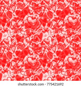 Cute valentine's seamless pattern with hearts. Love theme. Wedding, dating and romance background. Vector illustration for fabric, wrapping, surfaces.