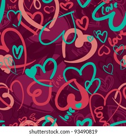 Cute valentine's seamless pattern with hearts