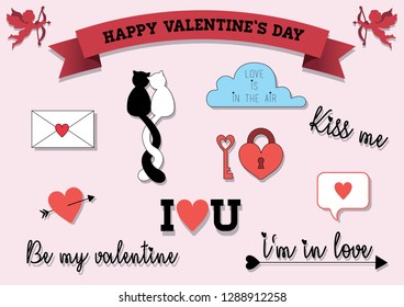 Cute Valentine's sticker set.