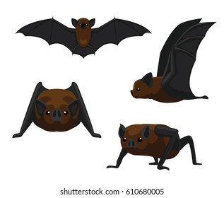 Cute Vampire Bat Cartoon Vector Illustration