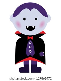 Cute Vampire boy isolated on white