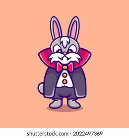 cute vampire bunny cartoon illustration