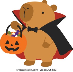 Cute Vampire Capybara and