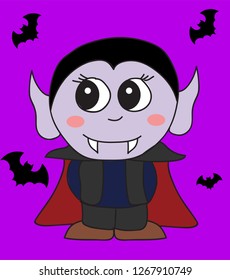 Cute vampire cartoon character