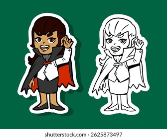 Adesivo de Personagem de Vampiro Bonito