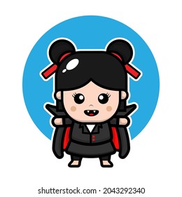 Cute vampire Cartoon Vektorsymbol Illustration. Halloween-Illustrationskonzept