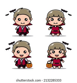 Cute Vampire Costume Halloween Characters Bundle