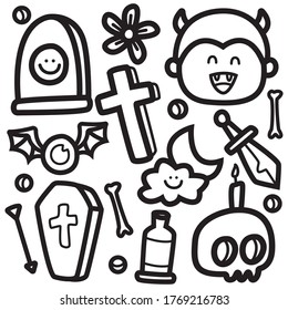 cute vampire doodle design illustration 