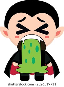Vampiro bonito, gótico, com expressões, coleção, vara Divertido Emoções, vômito vampiro, doente