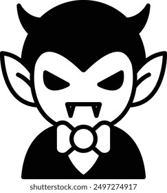 A cute vampire in line icon style