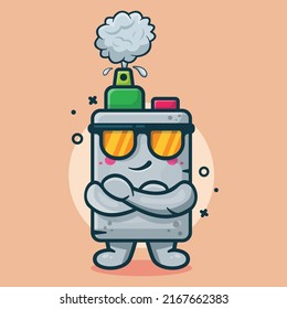 cute vape electronic cigarette character mascot with cool expression isolated cartoon in flat style design