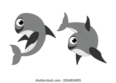 cute vaquita animal cartoon illustration