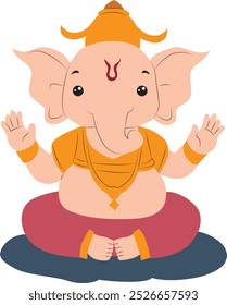 Cute Varaha god sitting illustration