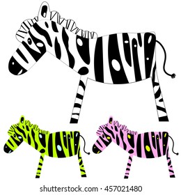 Cute variegated vecor zebra