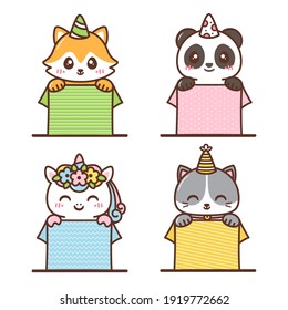 cute various animal inside birthday box