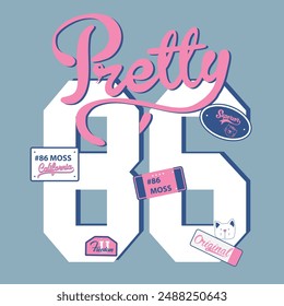 cute varsity graphic 86 pretty