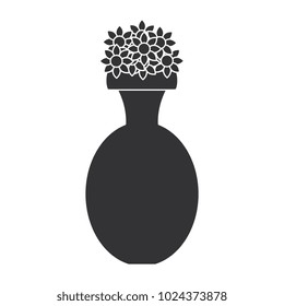cute vase with flowers decorative