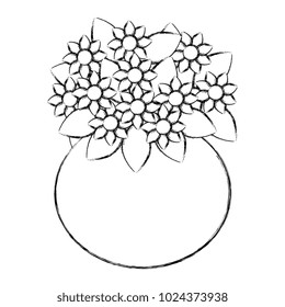 cute vase with flowers decorative