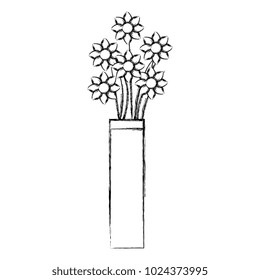 cute vase with flowers decorative