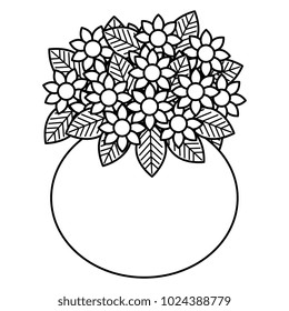 cute vase with flowers decorative