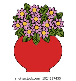 cute vase with flowers decorative