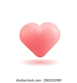 Cute vector  3d  heart clip art.  3d clip art for romantic design.  Vector illustration 