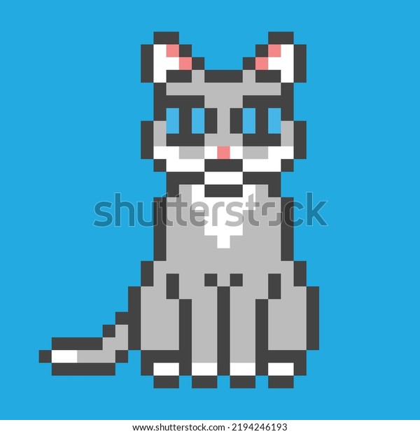 Cute Vector 8 Bit Cat Big Stock Vector (Royalty Free) 2194246193 ...