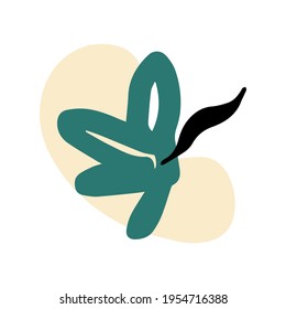 Cute vector abstract shape. Hand drawn doodle