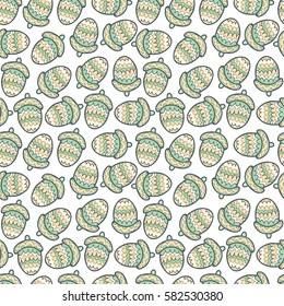 cute vector acorn seamless pattern. Simple doodle print with acorns